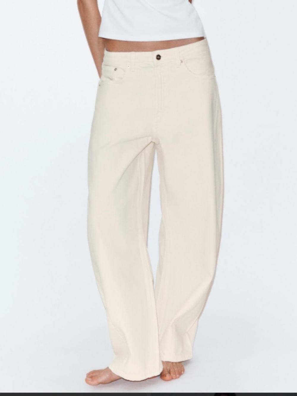 Zara Cream Wide-Leg Jumpsuit